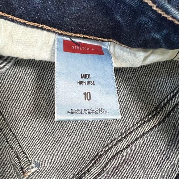 Express Midi High Rise Denim Shorts, Size 10 - Picture 3 of 5